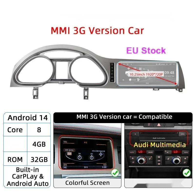 CarPlay & Android Auto Car Stereo for Q7 (2005-2015)