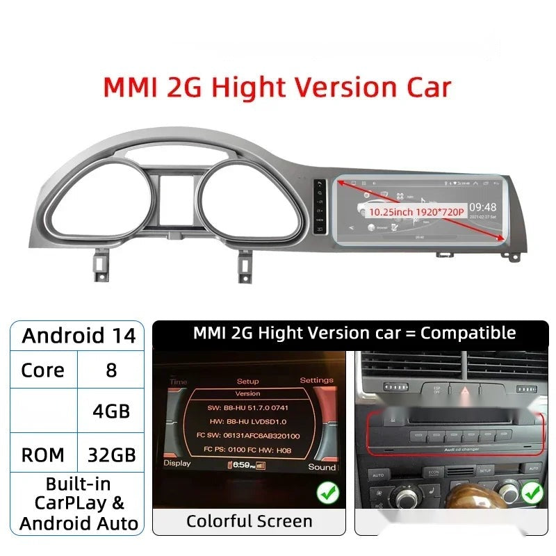 CarPlay & Android Auto Car Stereo for Q7 (2005-2015)