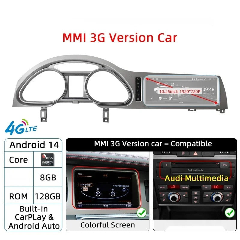 CarPlay & Android Auto Car Stereo for Q7 (2005-2015)