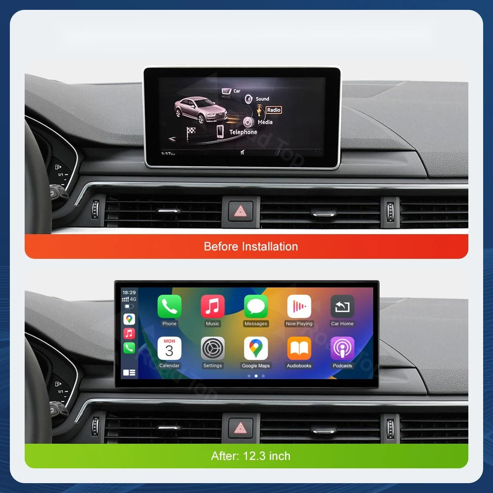 12.3" CarPlay & Android Auto Display for A4/S4/A5/S5 (2014-2019)