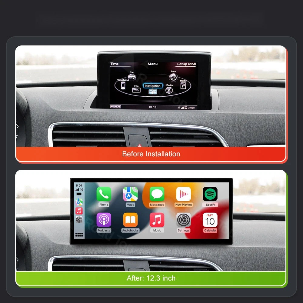12.3" Wireless CarPlay Android Auto Screen for A1/Q3 2012-2018
