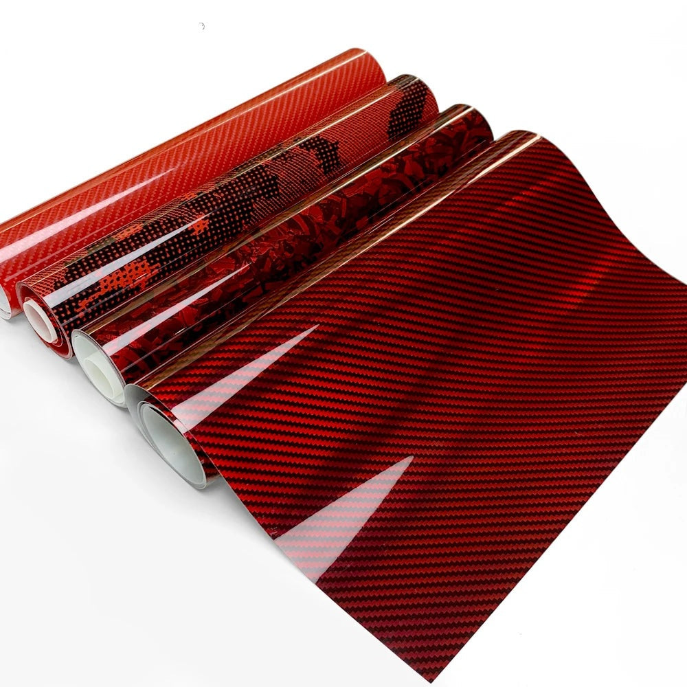 Glossy Red Car Wrap Film – Waterproof Bubble-Free Vinyl