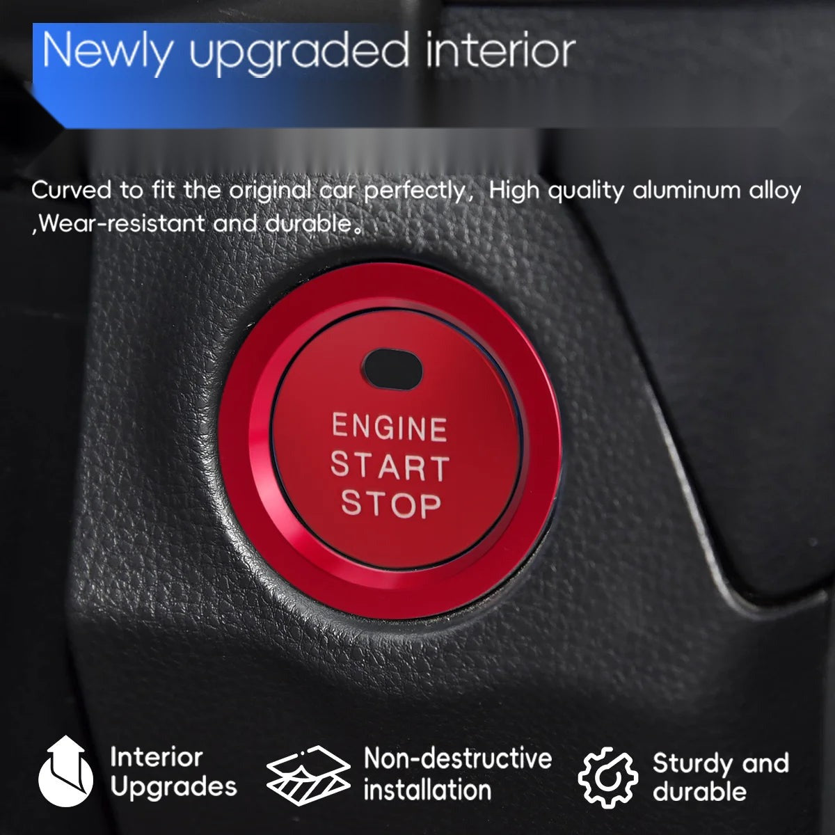 Car Engine Start Stop Button Trim Cover For RAV4 2019-2025 Center Console Air Conditioning Knob Rings Volume Switch Cover