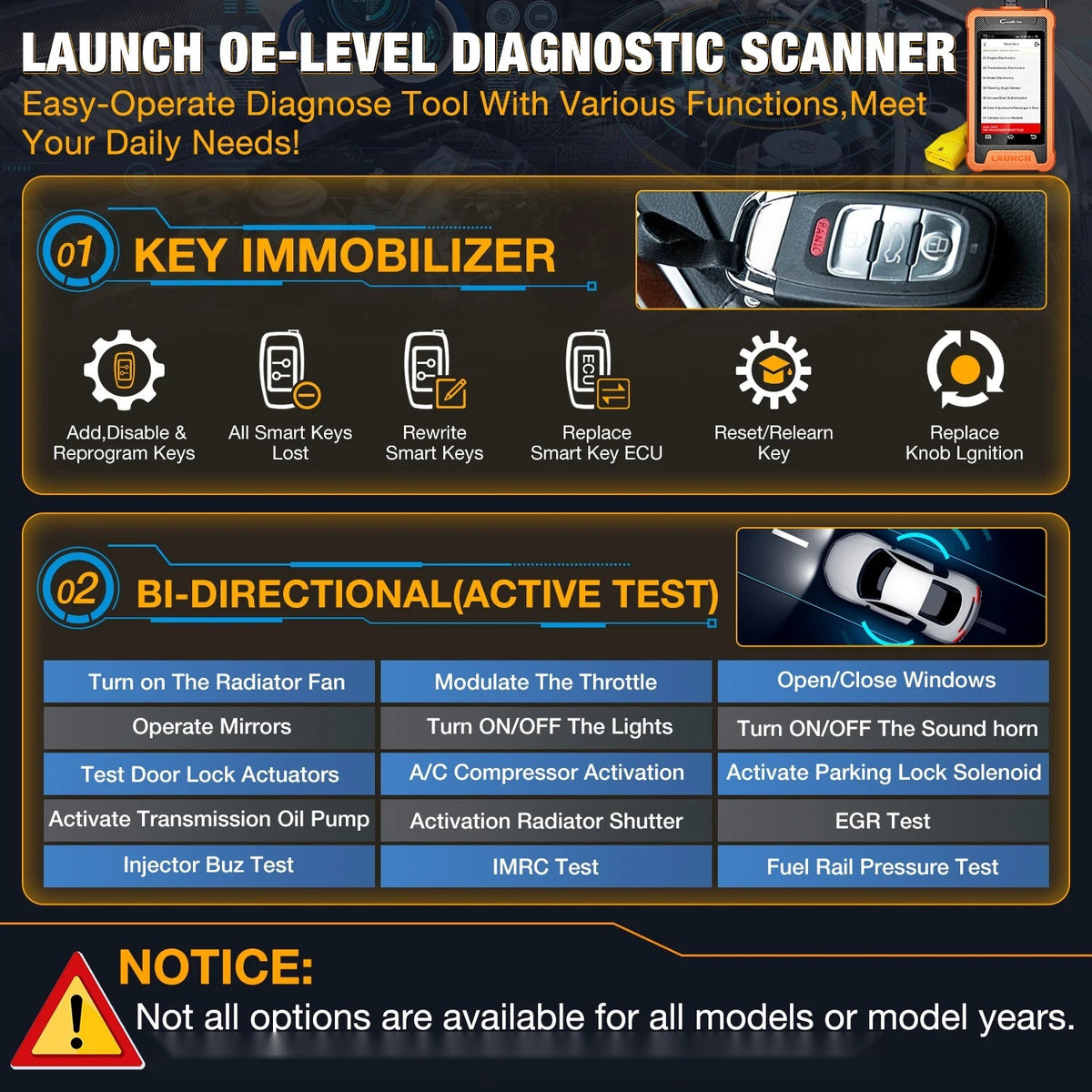 LAUNCH X431 OBD2 Auto Diagnostic Tool All Systems Car Scanner Free Update Online