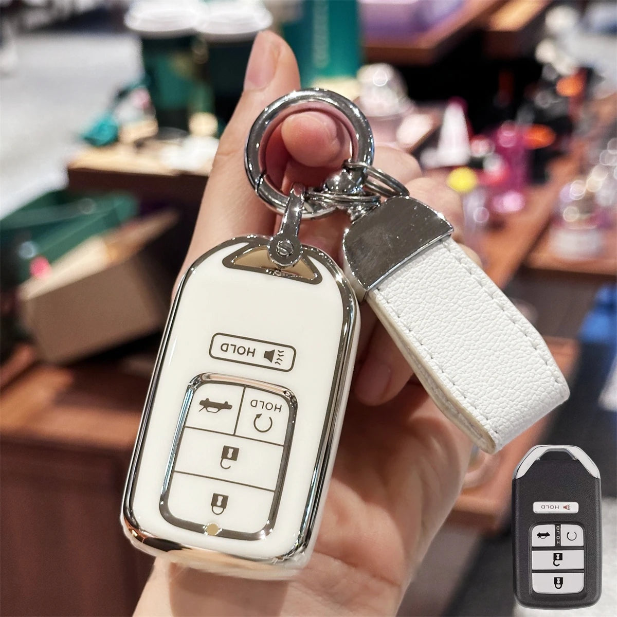 Key Fob Cover & Keychain for Accord/Civic/CR-V
