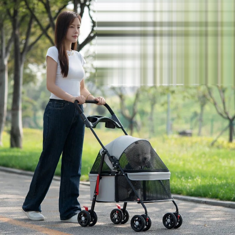 Lightweight Folding Pet Stroller - Outdoor Travel Cart – photo 2
