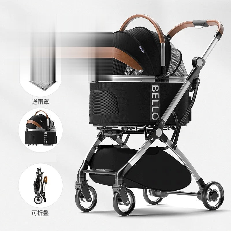 Foldable Pet Trolley Stroller - Large Breed Travel Carrier – photo 9