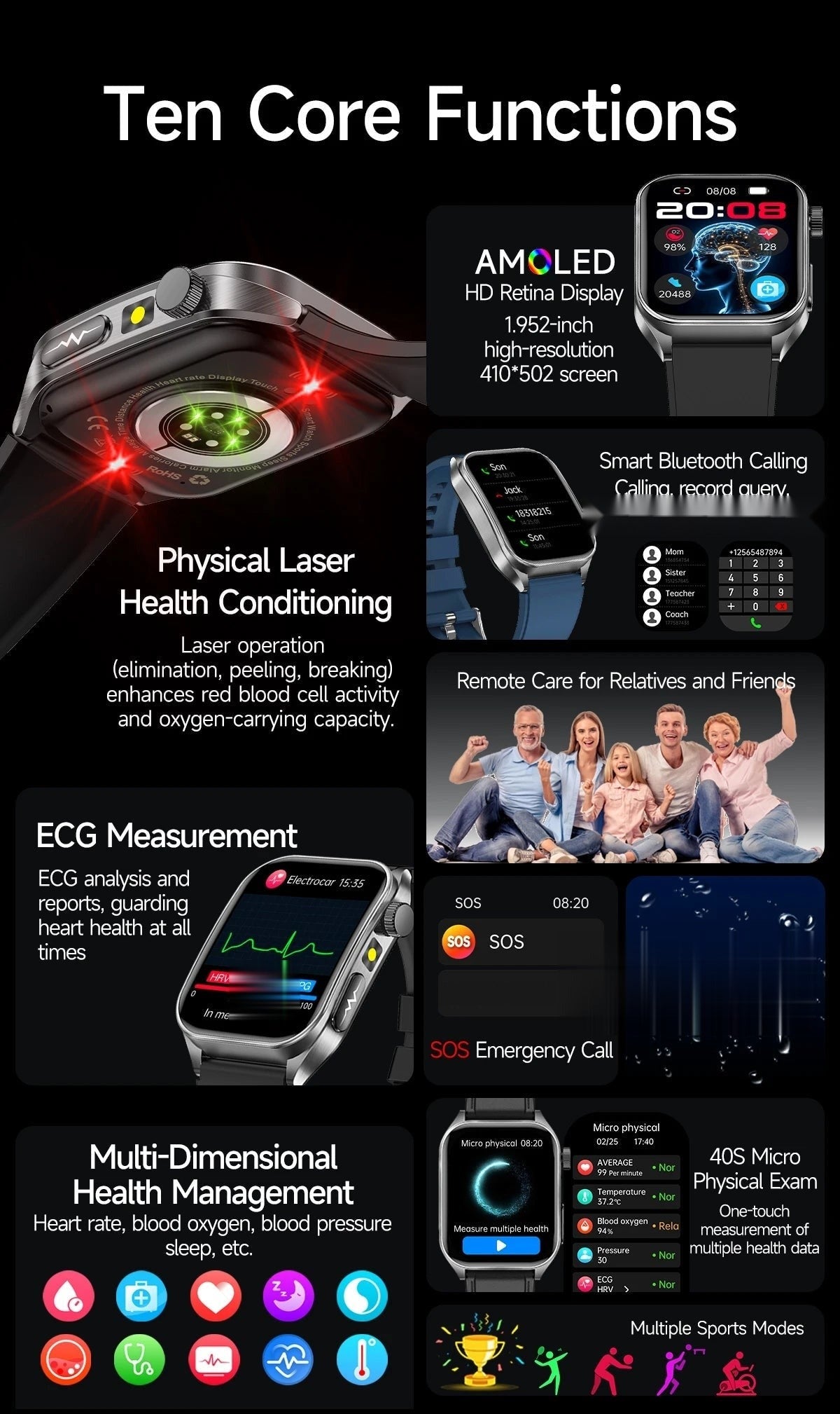 Smartwatch with Heart Rate Tracking, AI Assistant & AMOLED Display