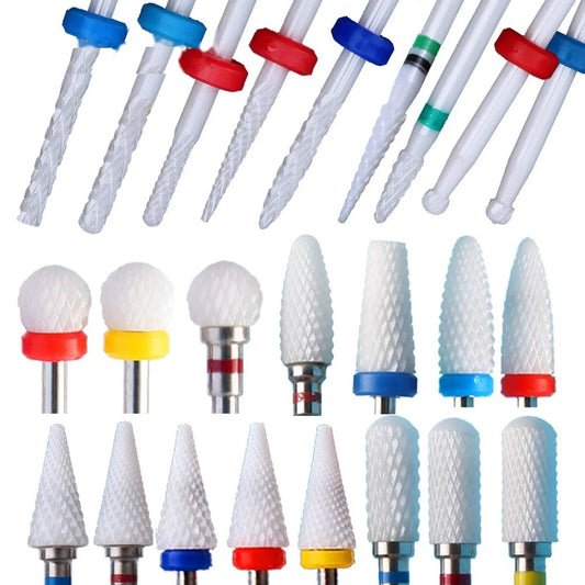 Flame Shape Ceramic Nail Drill Bits for Electric Manicure & Pedicure Machines