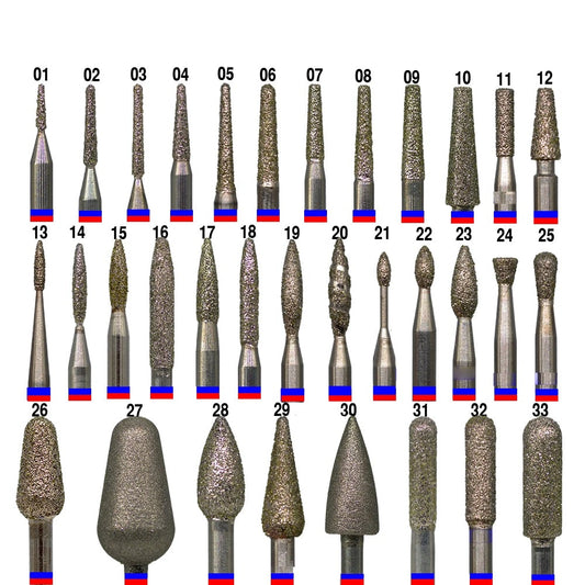 34 Types Diamond Nail Drill Bit Cutters - Cuticle Clean Manicure & Pedicure