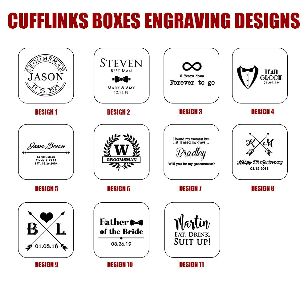 Personalized Wooden Cufflinks - Custom Gift for Groomsmen and Dad - photo 2