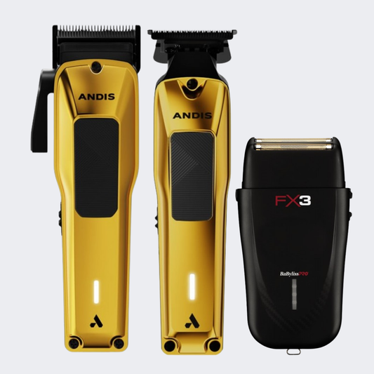 Andis Phenom Clipper & Trimmer + BaBylissPRO FX3 Double-Foil Shaver – Pro Barber Combo Kit