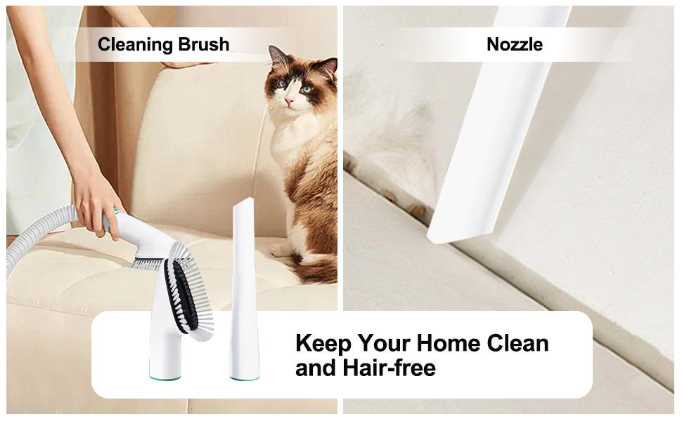 Dog Grooming Vacuum Kit 7 in 1, Cat & Dog Hair Vacuum Brush for Shedding - Includes Rollers, Deshedding Mitts, Nail & Paw Trimmer
