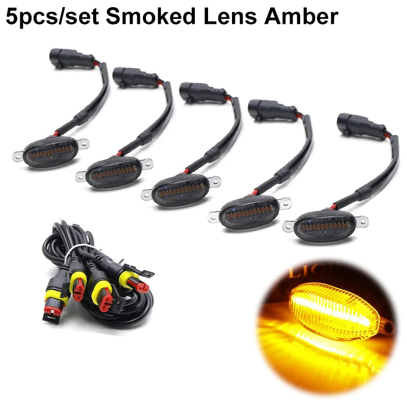 LED Grille Marker Lights, Eagle-Eye Style (Universal) — Amber/White