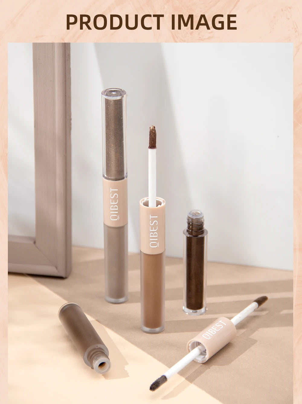 QIBEST Double-End Glitter & Matte Eyeshadow Stick – Waterproof Bicolor Shimmer Pencil | 6 Colors