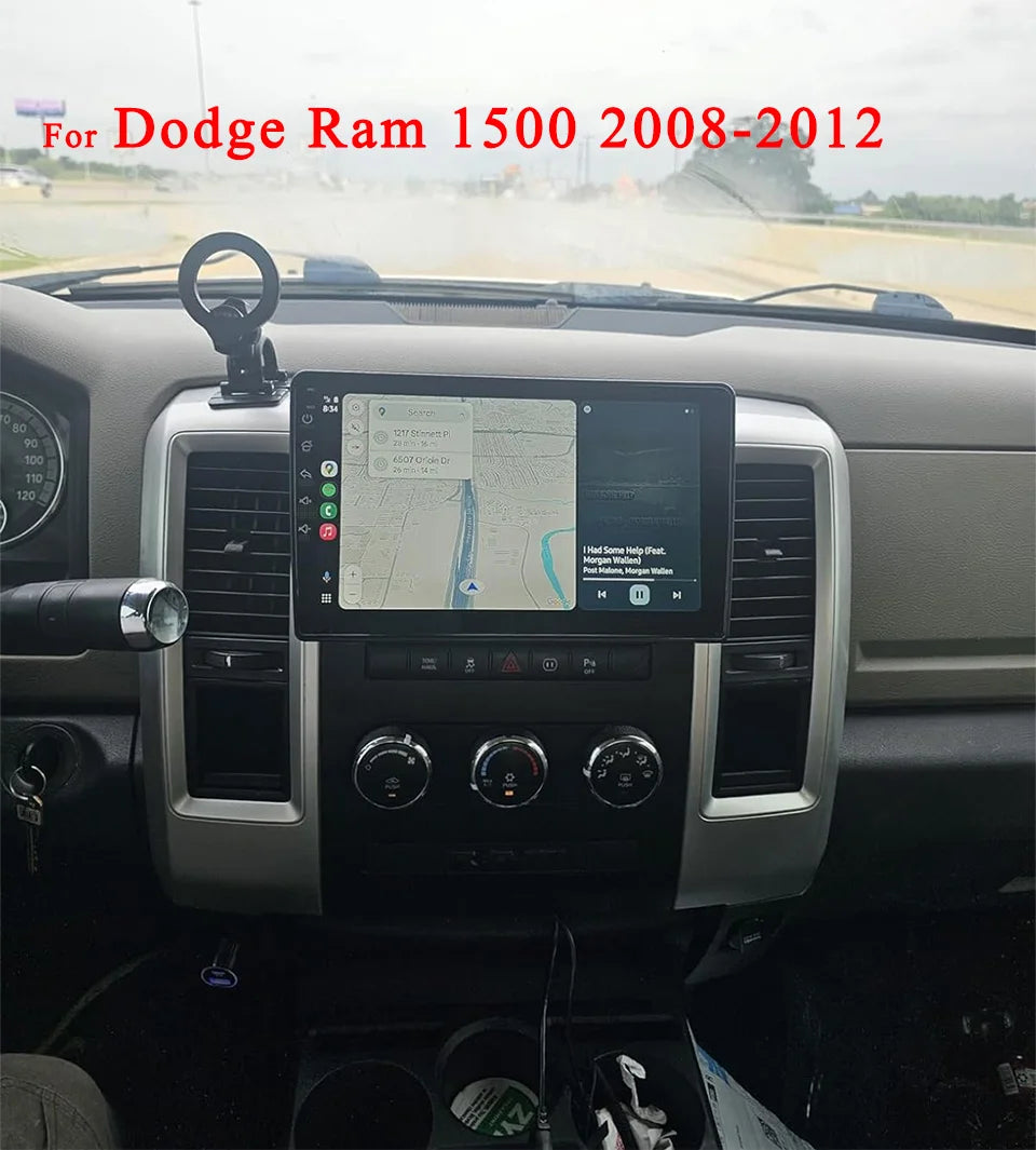 Android Carplay Head Unit Radio - Dodge RAM 1500 2008-2012, GPS/DVR