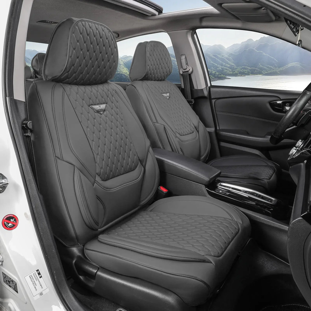 EKR Universal Car Seat Covers 5 Seats Full Set For Toyota Honda Lexus Ford Kia Hyundai Audi Waterproof Leather Auto Seat Protection All-Season Universal Fit Most Car Sedan SUV Car Accessories