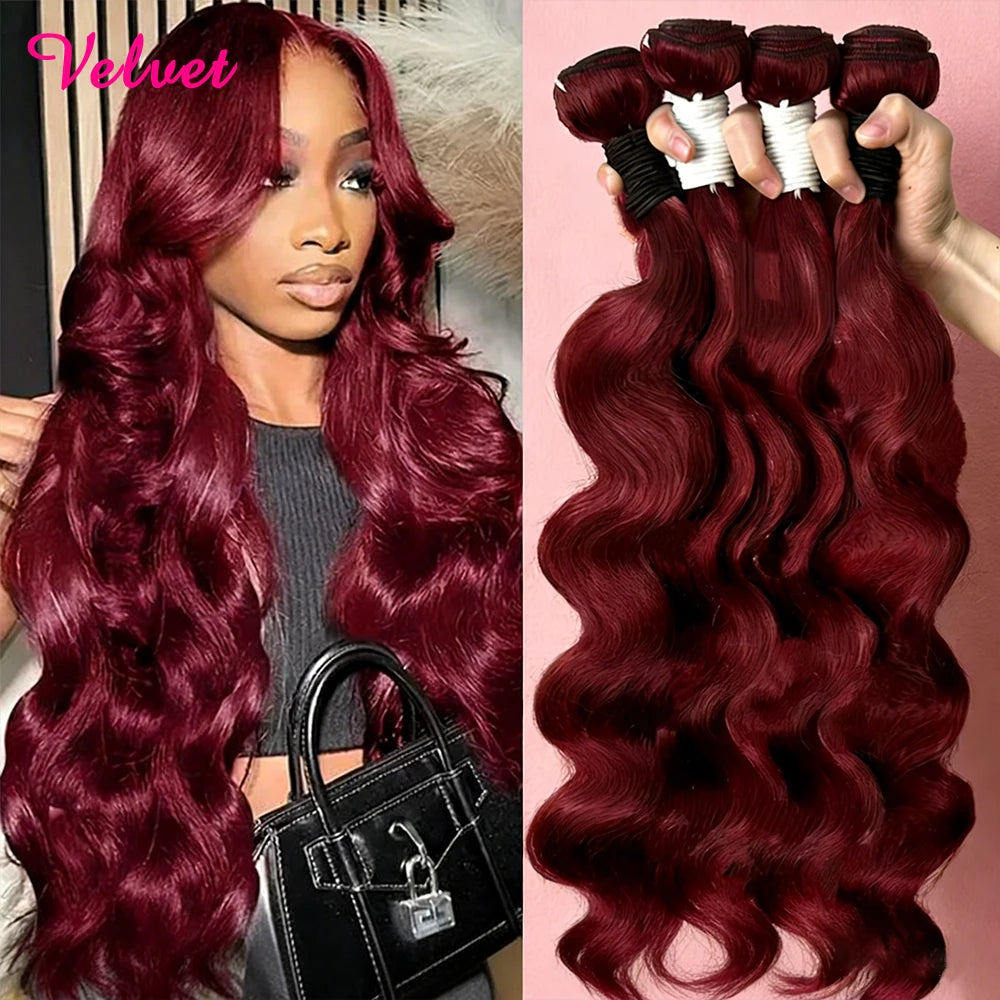 Velvet 40Inch Highlight Ombre Body Wave Bundles Human Hair Colored 4/27 Honey Blonde Brazilian Raw Human Hair Bundles Extensions