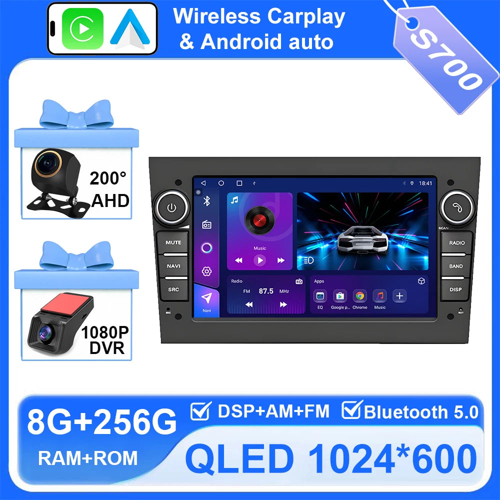 Android Car Stereo for Opel/Vauxhall Astra H J, Vectra, Antara, Zafira, Corsa (2004–2011) — CarPlay, Android Auto, GPS