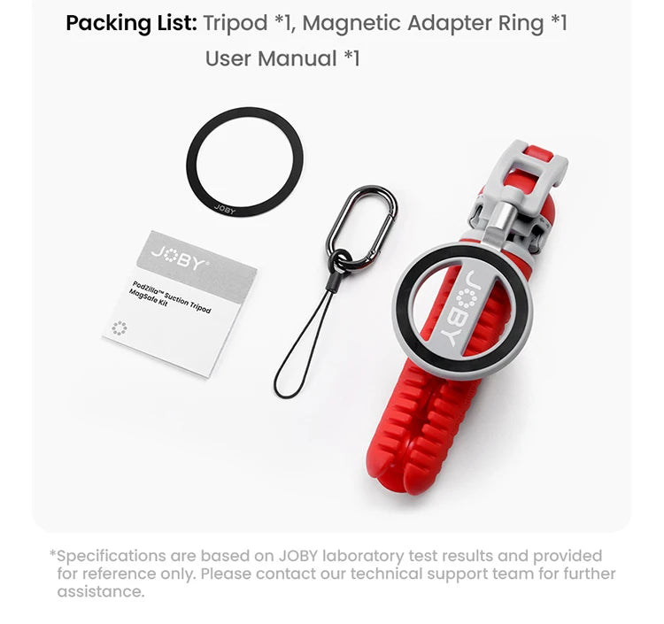 JOBY PZ01 Flexible Phone Tripod Aluminum Alloy Magsafe Adapter Ring Magnet Mini Octopus Tripods for iPhone Travel Vlog Tiktok