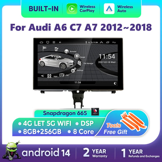 Car Stereo with Apple CarPlay & Android Auto, Compatible with Audi A6 C7 A7