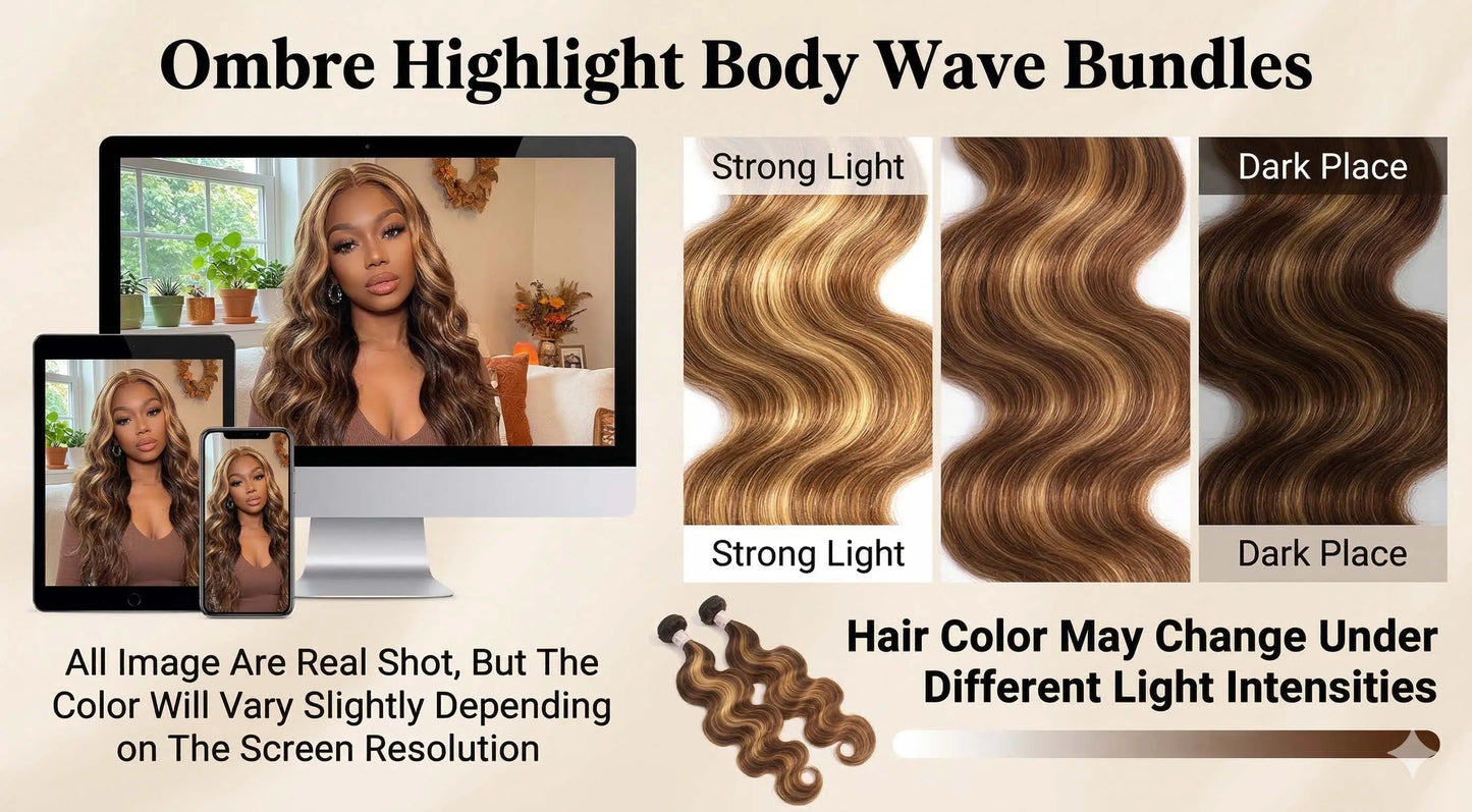Velvet 40Inch Highlight Ombre Body Wave Bundles Human Hair Colored 4/27 Honey Blonde Brazilian Raw Human Hair Bundles Extensions