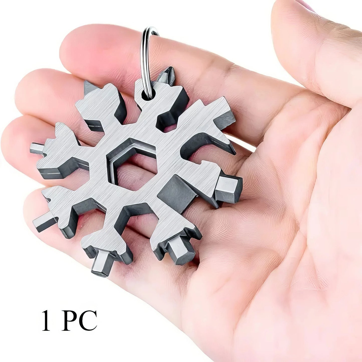 1/2 Snowflake Multi Functional Tool Silver, Unique Multi Functional Tool Screwdriver and Wrench, Gift for Men and Dad