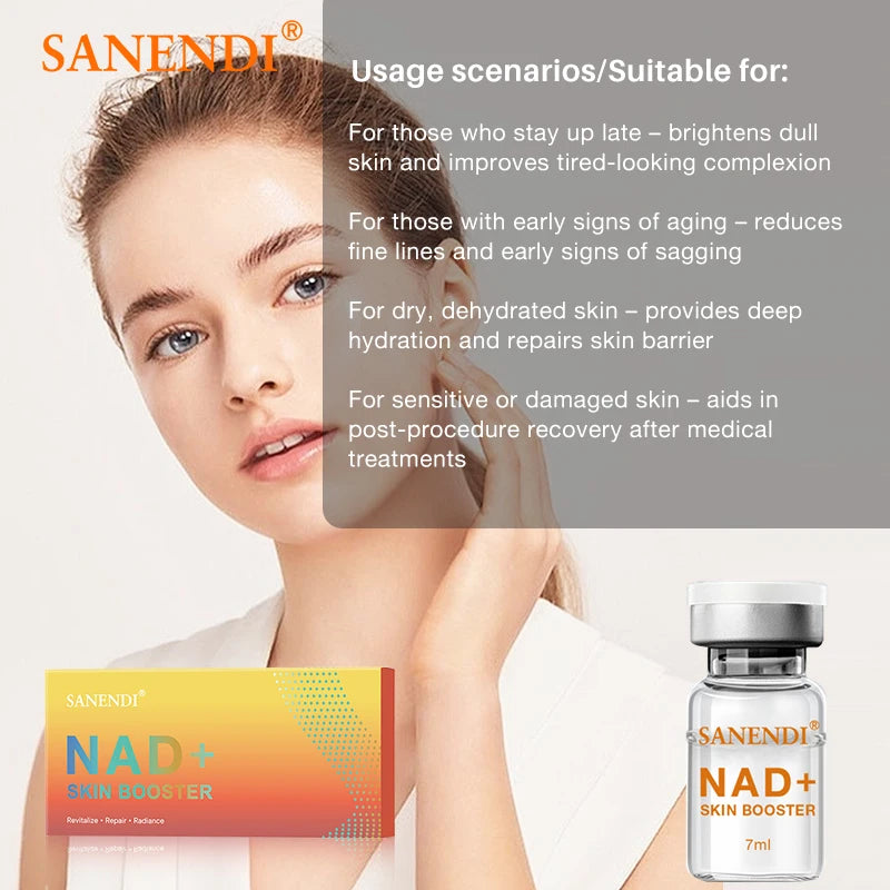 Sanendi NAD+ Korea Skincare Product Complex Essence for light texture And Transparent-Feel Daily Care Essence Set 7mlx5 Vials