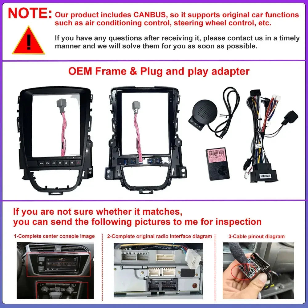 9.7" Android Car Stereo for Opel Astra J & Verano, Vauxhall (2007–2014) — CarPlay, GPS, 4G, Bluetooth