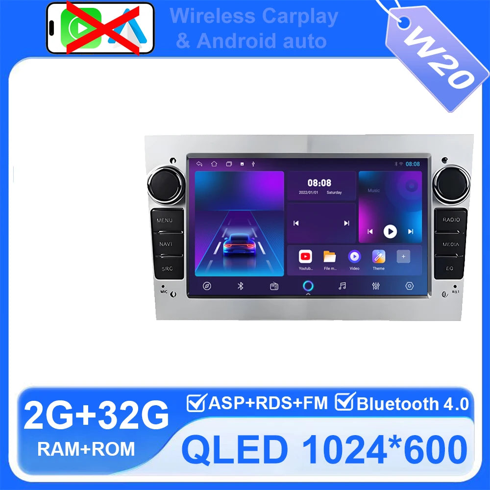 Android Car Stereo for Opel/Vauxhall Astra H J, Vectra, Antara, Zafira, Corsa (2004–2011) — CarPlay, Android Auto, GPS