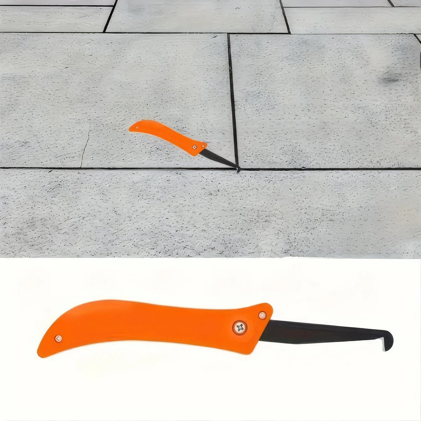 Folding Hook Knife, Orange — Multifunctional Tile Gap Cleaning Tool