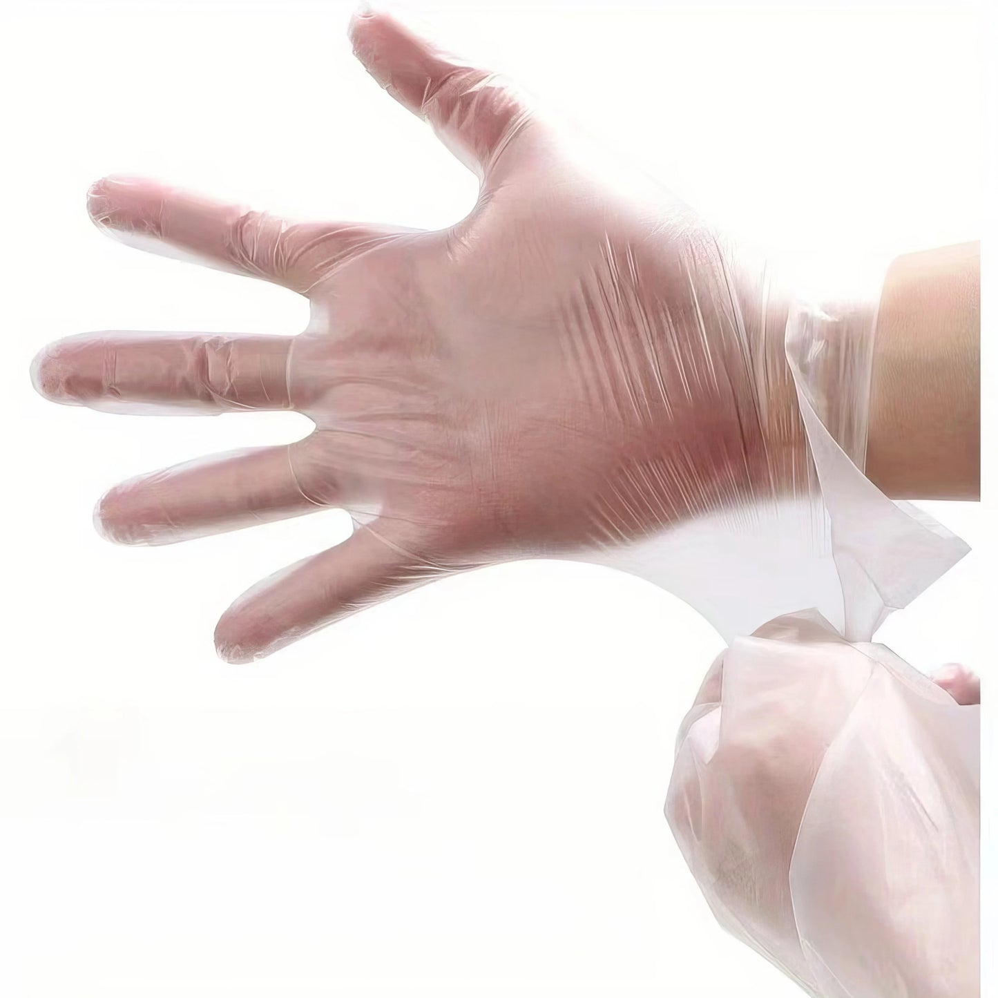 100 Pairs of Disposable Transparent Gloves, Waterproof Plastic, Flexible Design, Suitable for Kitchen, Bathroom, Pet Care