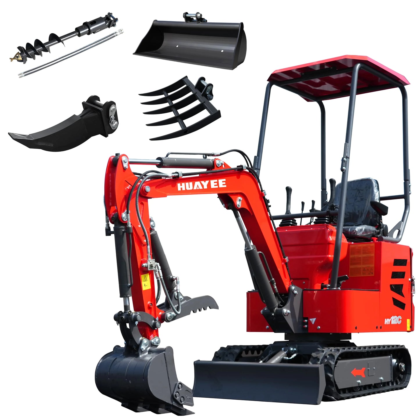 Mini Excavator is compatible with a variety of interchangeable attachments for various tasks; free delivery included custom made