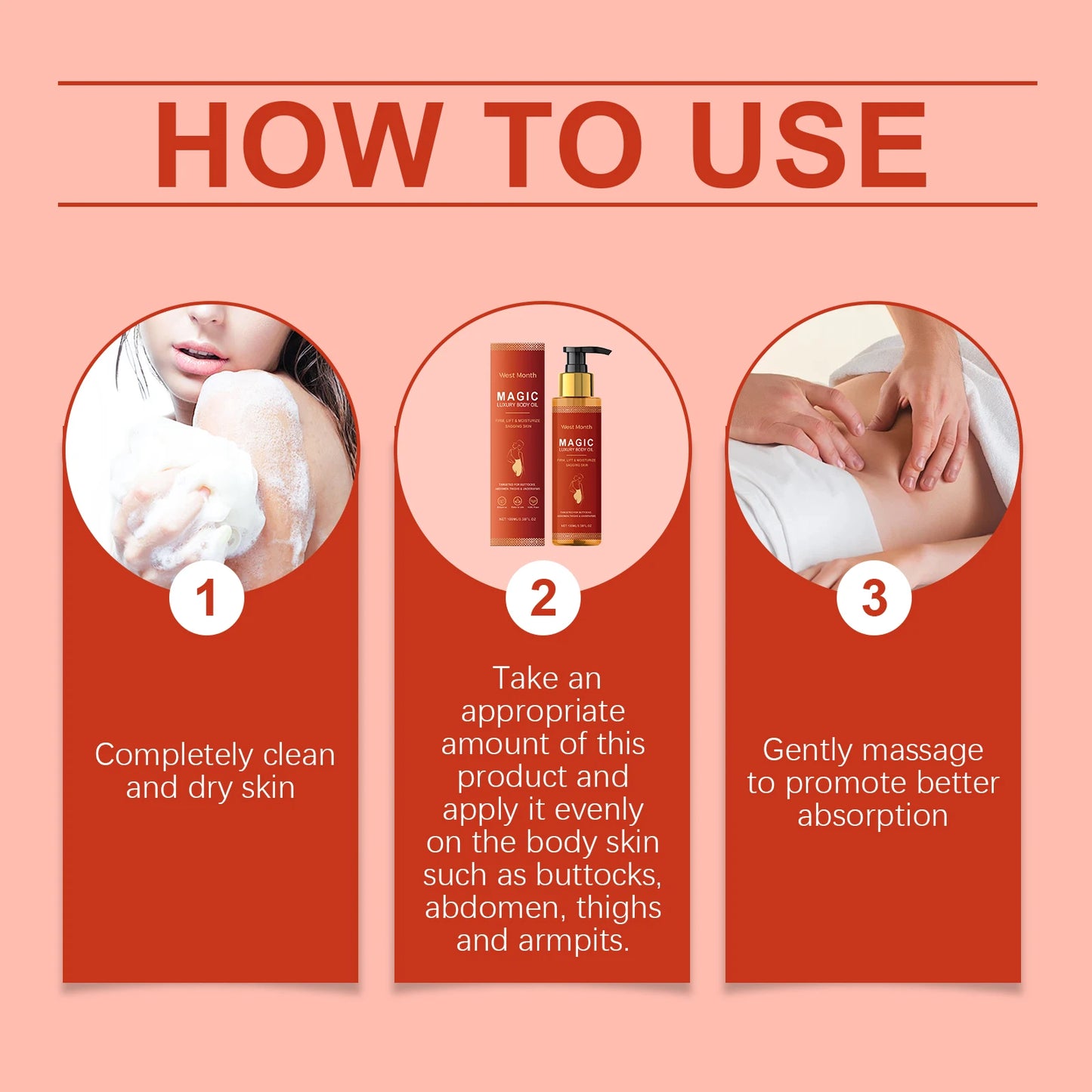 Firming Body Oil Enhance Skin Elasticity Daily Nourishing Reduce Druness Improve Roughness Mild Tightening Body Essential Oil