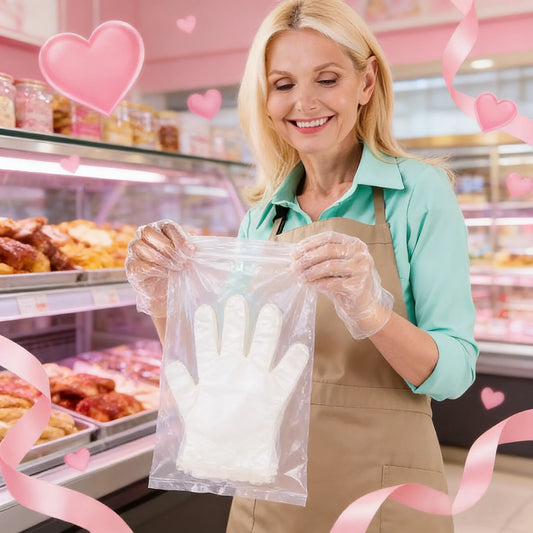 100-Pack Disposable Gloves - Holiday Cooking & Food Prep Safety for Raw Meat Handling disposable glooves