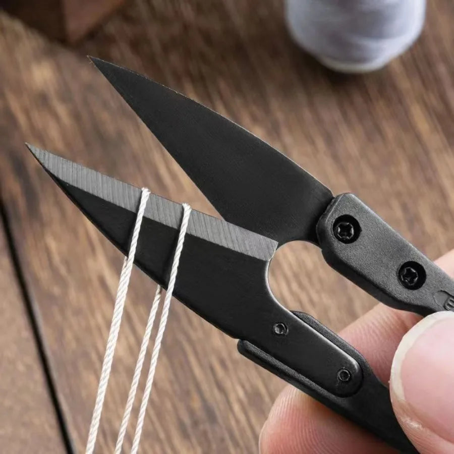 U-Shaped Scissors, Black — Compact Craft & Industrial Tool
