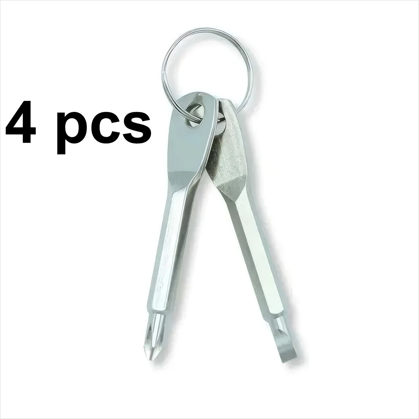 2/4 Keychain Screwdrivers in Black/silver, Multifunctional Mini Wrench Keychain, Suitable for Camping and Daily Wear