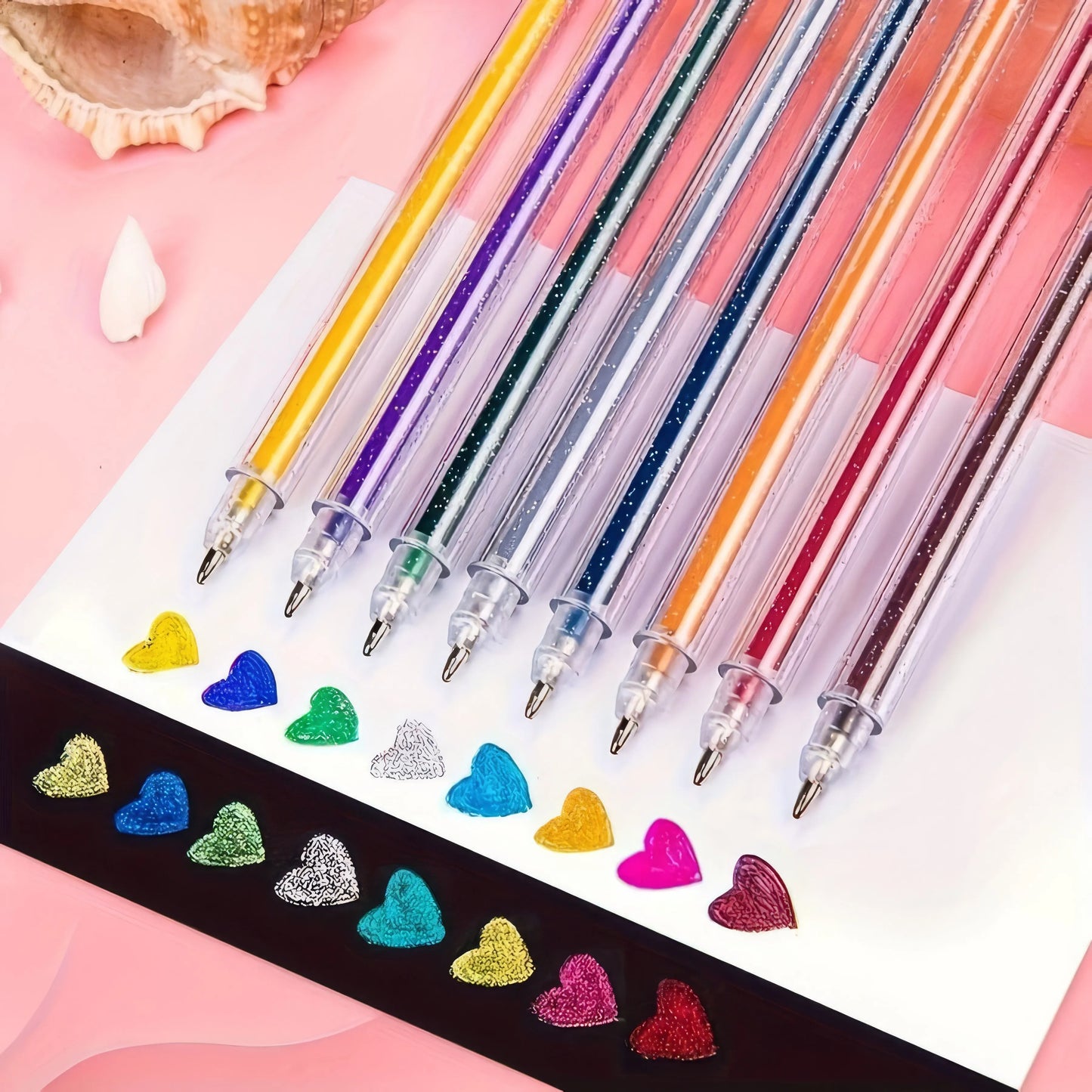 8-Pack Color-Changing Glitter Pens Mixable Journaling Supplies for Students Back-to-School