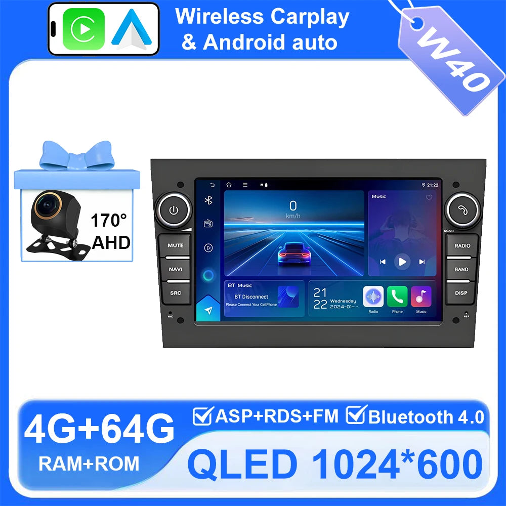 Android Car Stereo for Opel/Vauxhall Astra H J, Vectra, Antara, Zafira, Corsa (2004–2011) — CarPlay, Android Auto, GPS