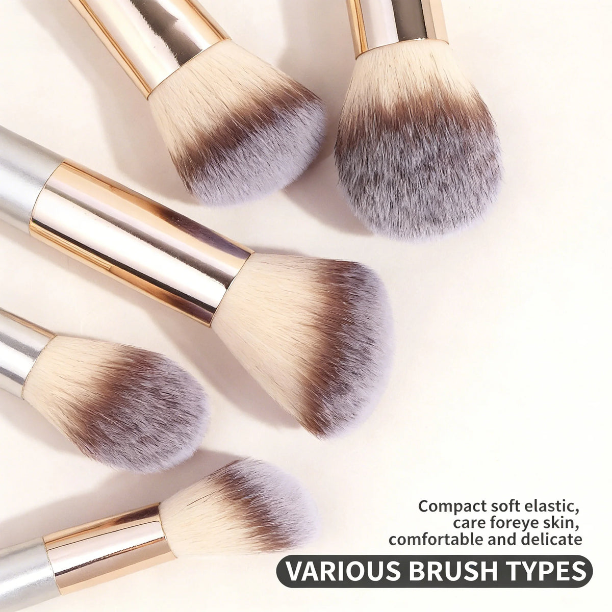 17Pcs Makeup Brush Set with Powder Puff, Soft Foundation, Blush, Contour, Powder & Eyeshadow Brushes, Professional Cosmetic Tool