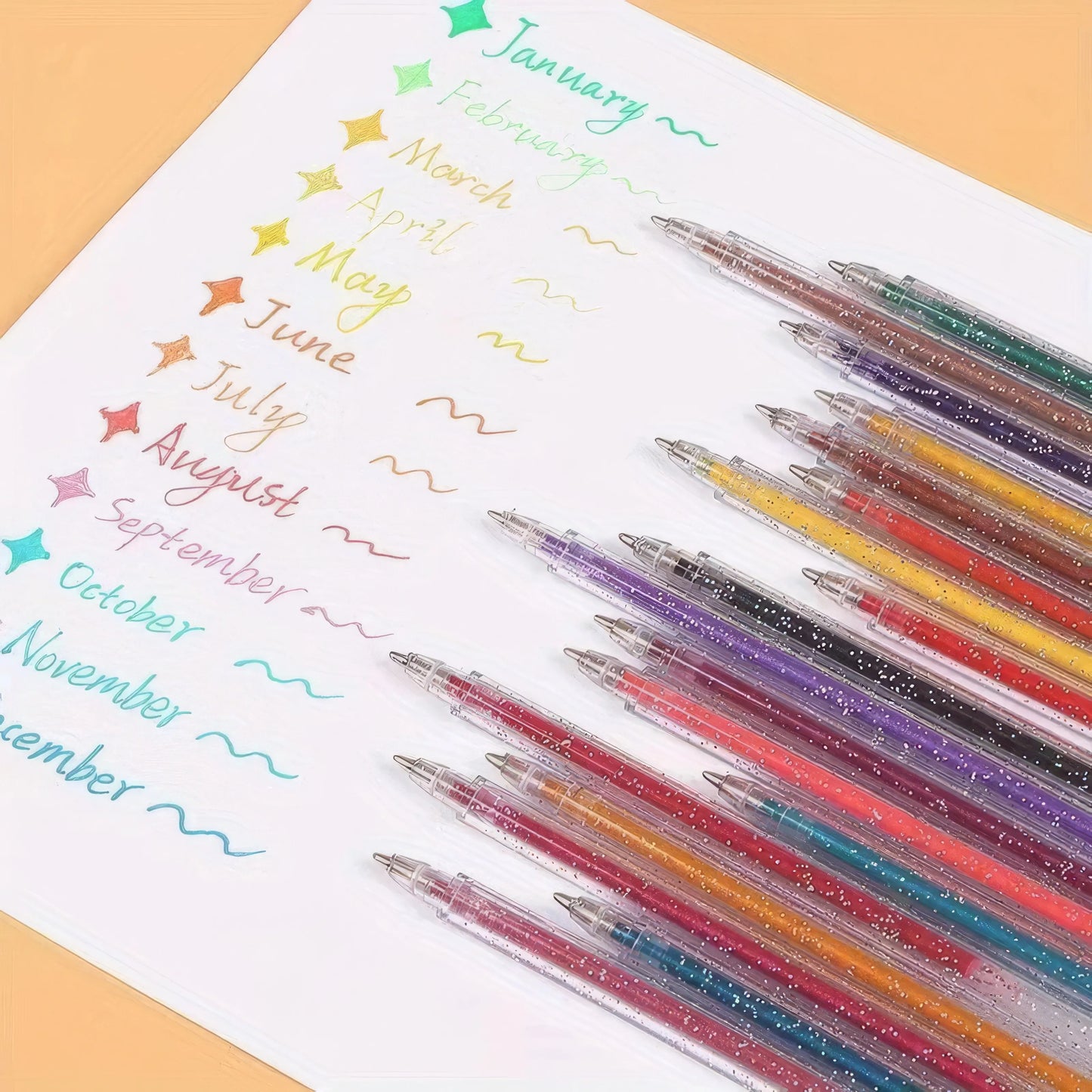 8-Pack Color-Changing Glitter Pens Mixable Journaling Supplies for Students Back-to-School