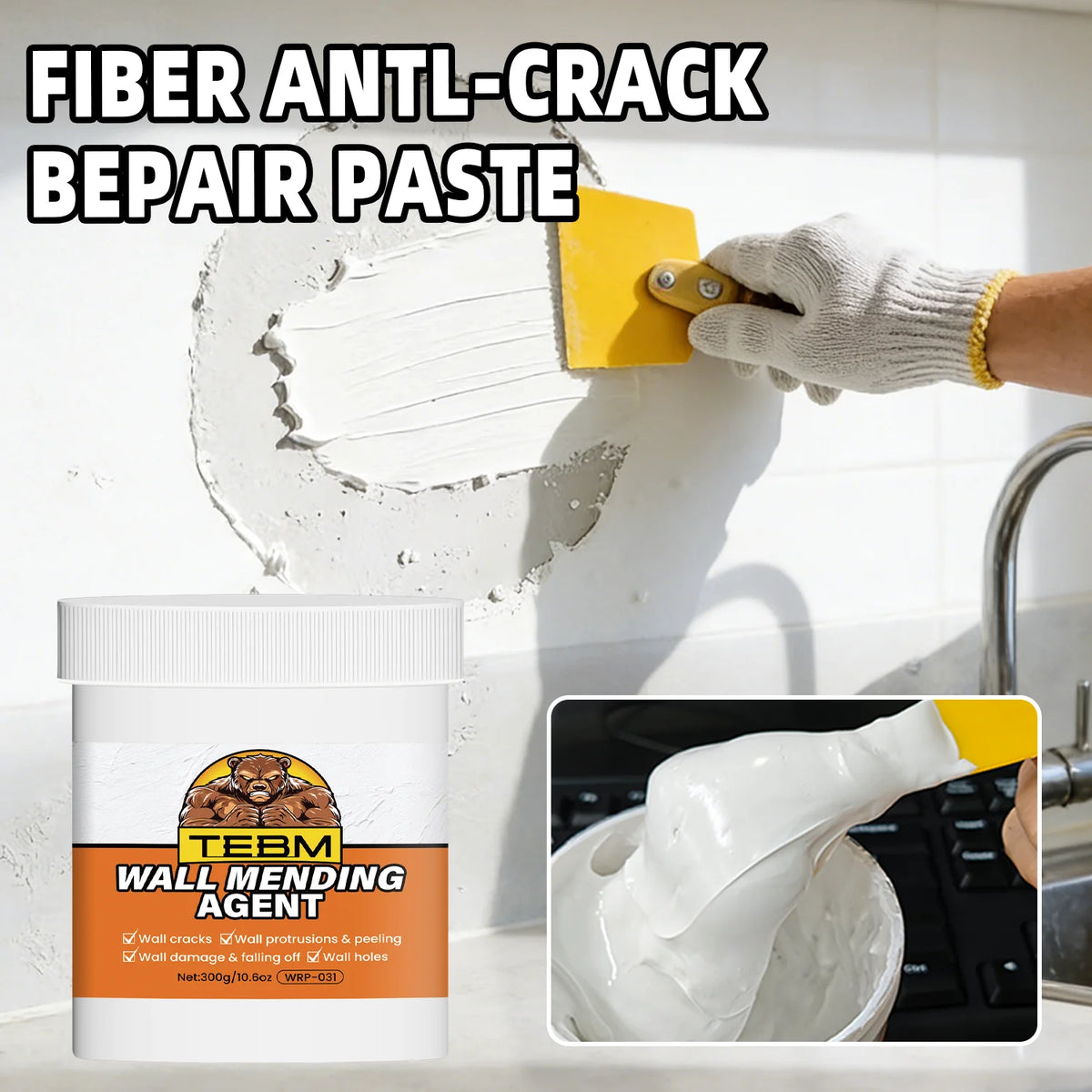 Wall Mending Agent - Quick-Drying Filler for Holes and Cracks - view 12