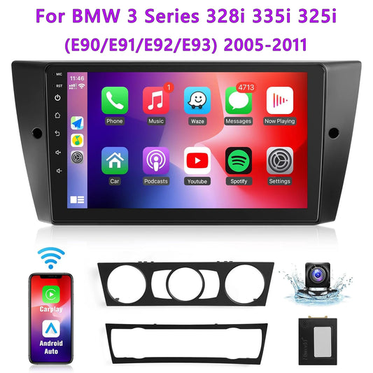 9" Car Stereo with Apple CarPlay & Android Auto, Compatible with BMW 3 Series E90 E91 E92 E93