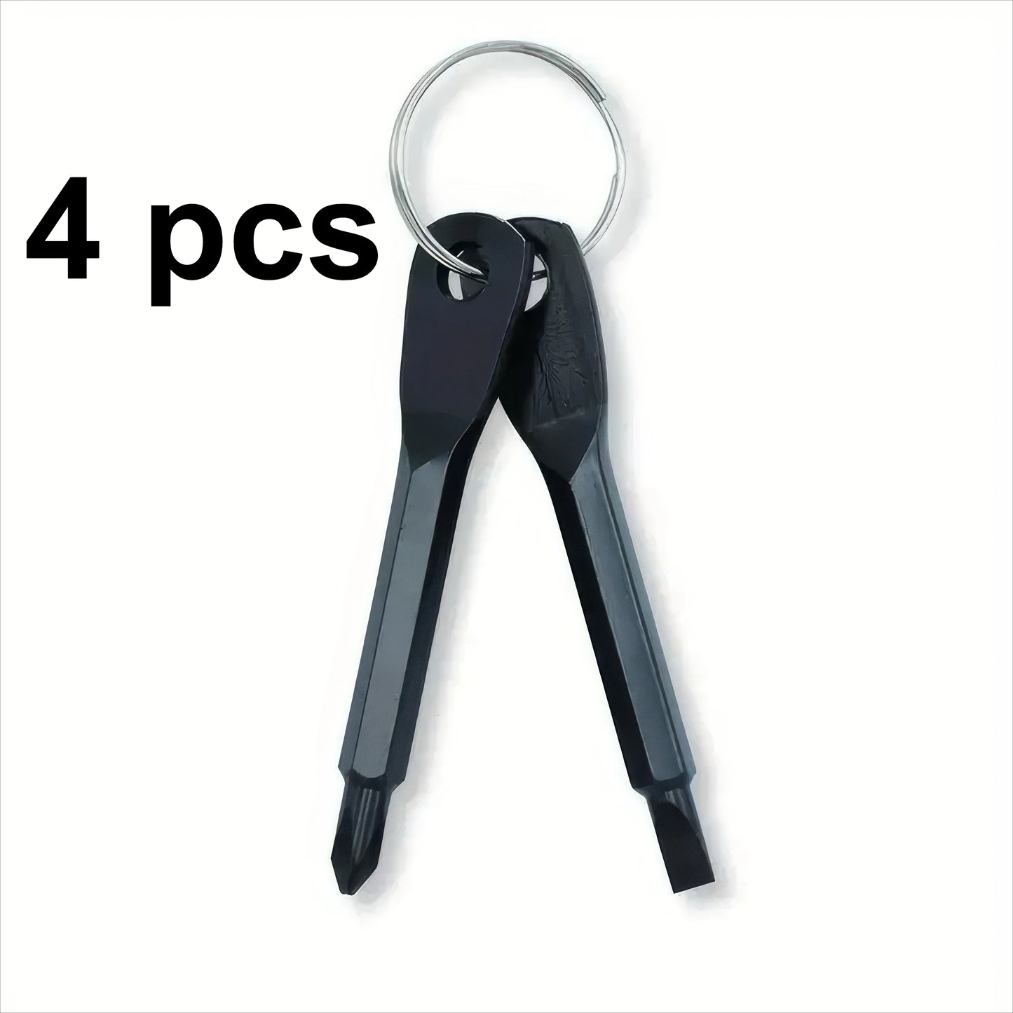2/4 Keychain Screwdrivers in Black/silver, Multifunctional Mini Wrench Keychain, Suitable for Camping and Daily Wear