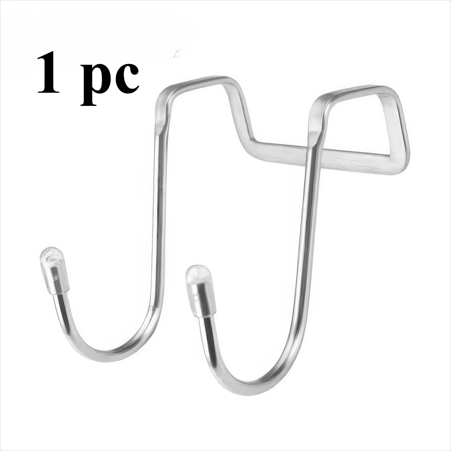 1 Piece of Metal Traceless Silver Hook, No Need for Screws/adhesives, Curved Design, Easy To Install, Suitable for Wardrobes