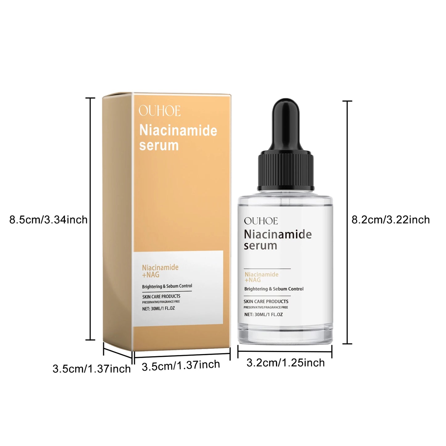 Niacinamide Serum Dark Spots Removal Sebum Control Reduces Dryness Brightening Glowing Skin Moisturizing Hydrating Face Essence