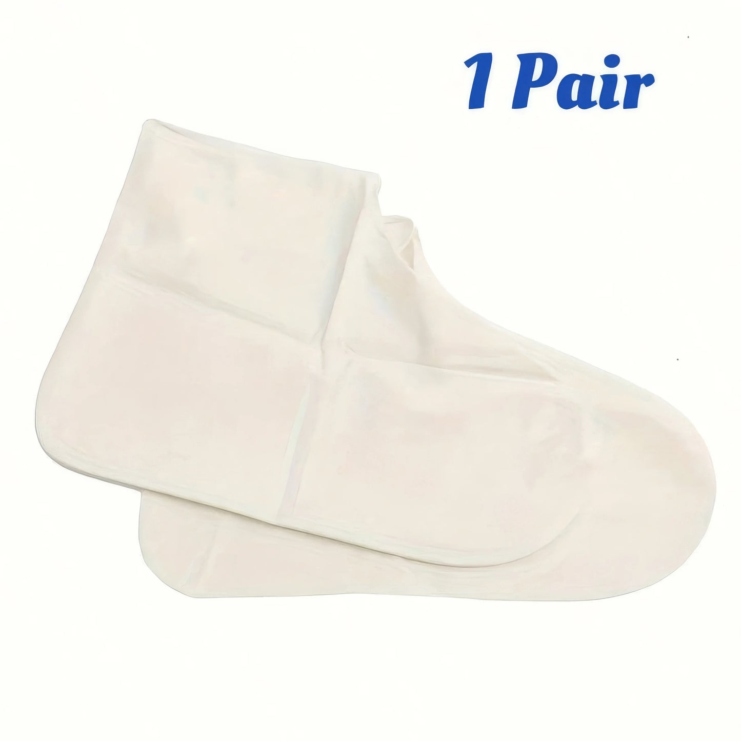 Latex Waterproof Rain Boot Shoe Cover, White — Unisex Elastic Fit