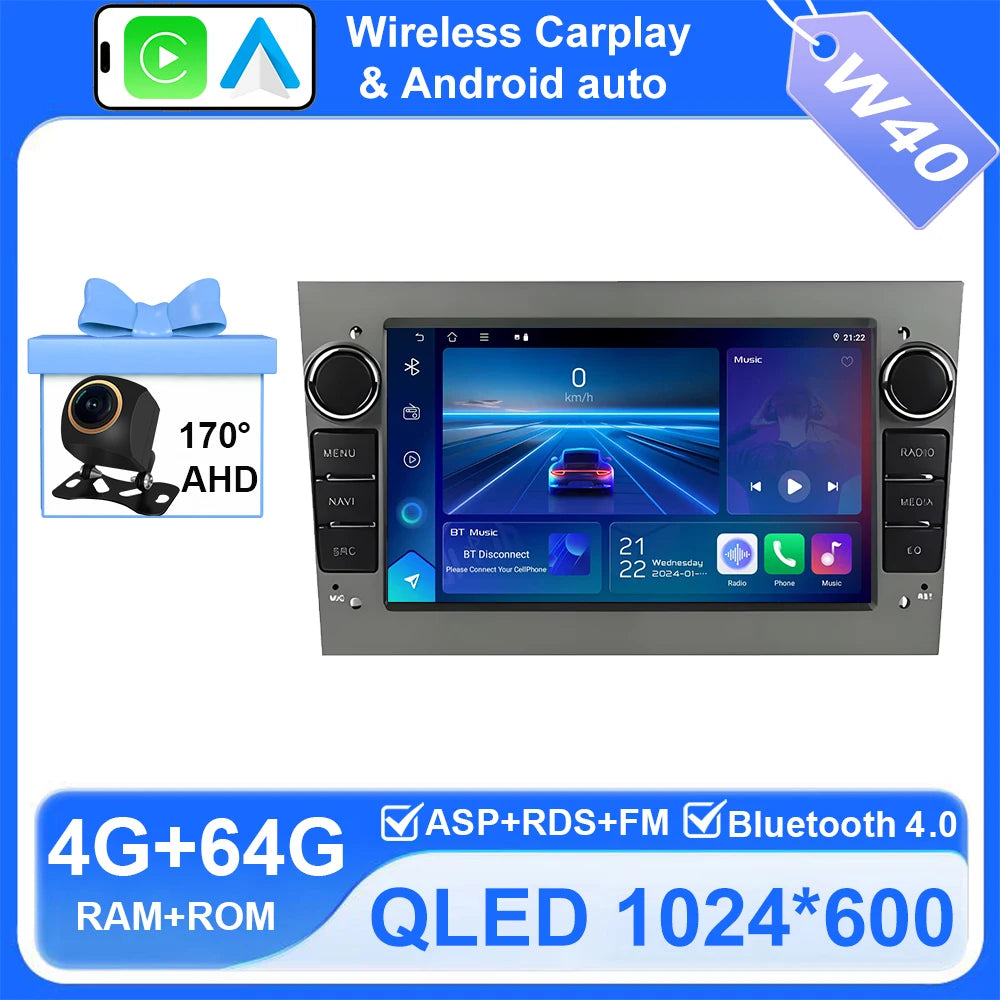 Android Car Stereo for Opel/Vauxhall Astra H J, Vectra, Antara, Zafira, Corsa (2004–2011) — CarPlay, Android Auto, GPS