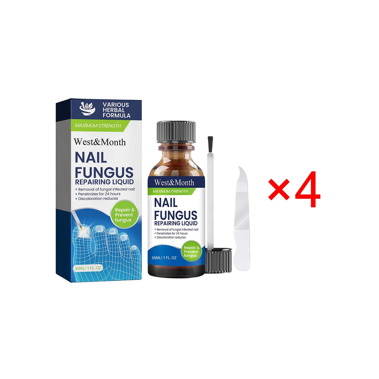 West&Month Nail Fungus Repair Liquid Hand Foot Skin Care Serum Remove Infected Thicken Bright Fungal Treat Soft Hand Foot Care
