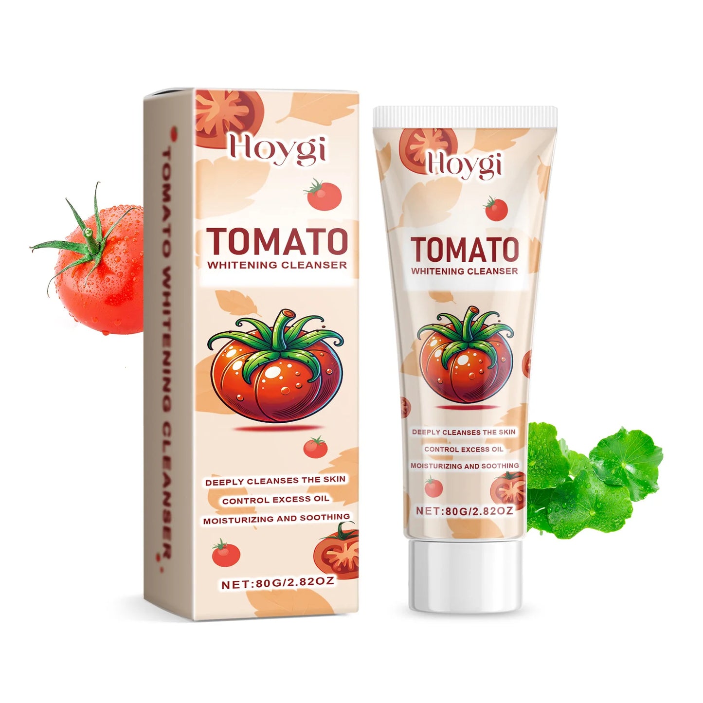 80G Tomato Face Cleaner Gentle Purifing Pores Refreshing Skin Oil Control Non-tight Nourishing Soothing Redness Facial Cleaner Gel